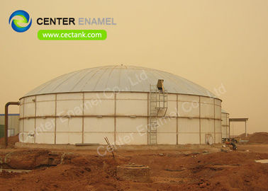 Tanque de armazenamento de biogás de vidro fundido em aço com porta de gás de membrana dupla
