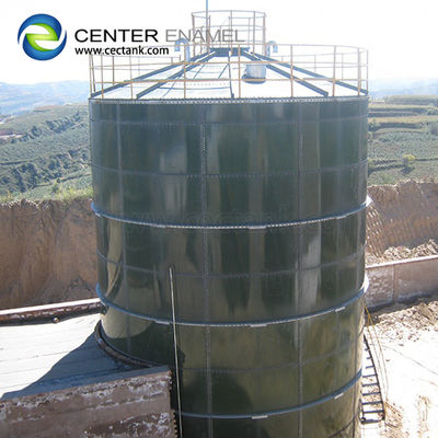 Tanque de retenção do projeto de planta de biogás de aço revestido de vidro com porta de gás de membrana dupla