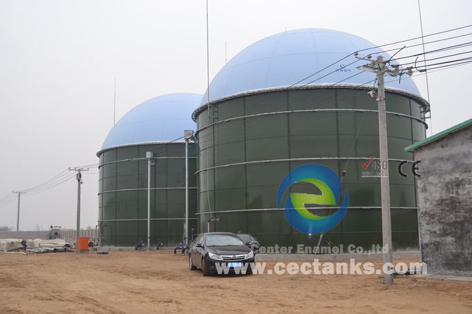 Tanque séptico / tanque de armazenamento de biogás de esmalte com telhado de membrana dupla 6.0Mohs 0