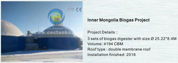 Durabilidade Sistema de tanque de armazenamento de biogás para soluções chaves na mão em projetos de bioenergia 0