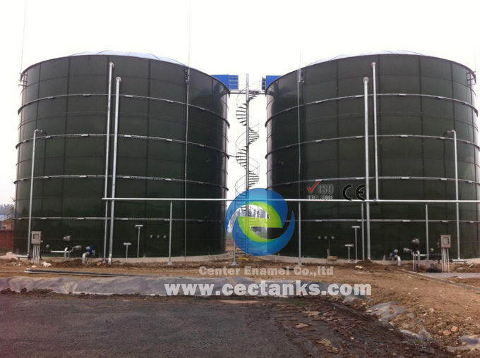 Grandes tanques de armazenamento de lixiviação química vidro fundido a aço durável 1