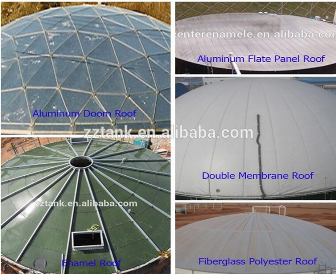 Tanques de armazenamento de água revestidos de vidro com telhado cônico 0