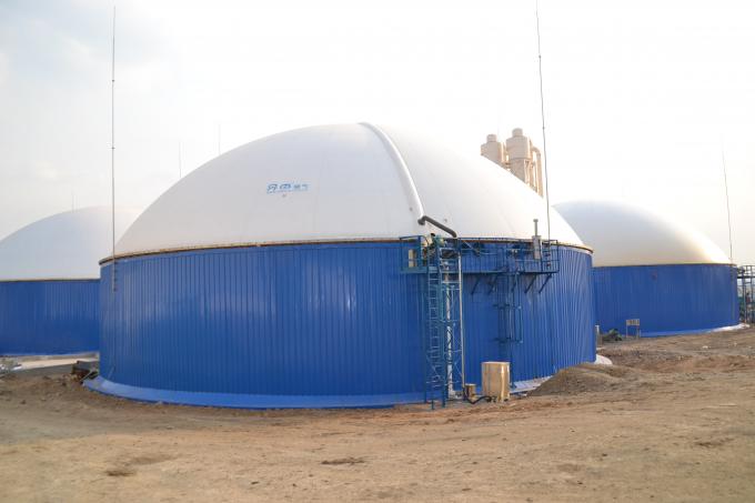 Tanque de digestor anaeróbico de duplo revestimento para a indústria de tratamento de águas residuais / tanque de aço com parafuso 1