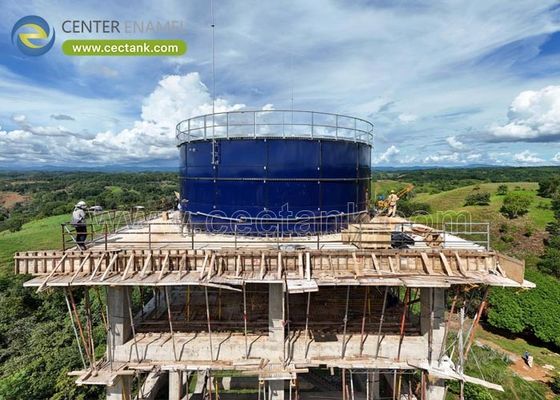 Tanque redondo de armazenamento de água revestido de vidro com instalação conveniente