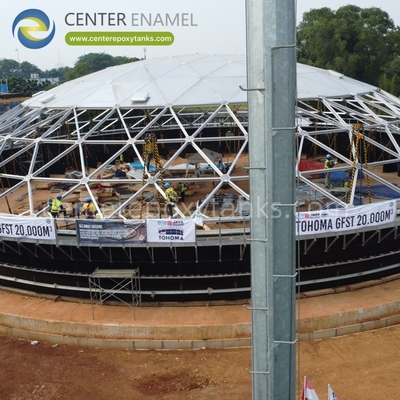 Telhado de cúpula geodésica de alumínio para tanques de sólidos a granel secos: Protege o conteúdo da umidade e dos elementos