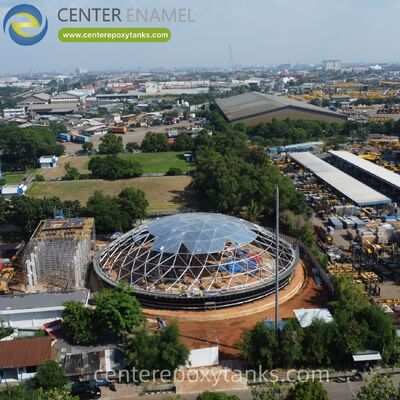 Teto de cúpula de alumínio para tanques de armazenamento de petróleo de aço inoxidável soldados: fornece um selo confiável que aumenta a segurança do local e minimiza o risco de incêndio