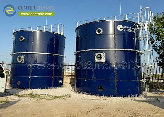 Tanque de armazenamento de líquidos de aço fundido de vidro Silos recipiente de biogás à prova de ácido e alcalinidade