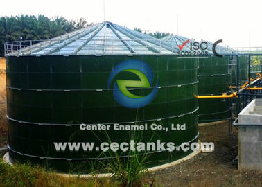 Tanques de aço fundido de vidro verde escuro para digestor de biogás, CSTR, AF com armazenamento de porta de biogás Sistema de membrana dupla
