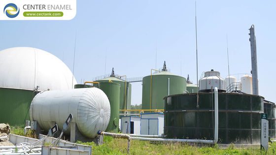 Tanque de digestor anaeróbico verde escuro revestido de vidro com reator EGSB