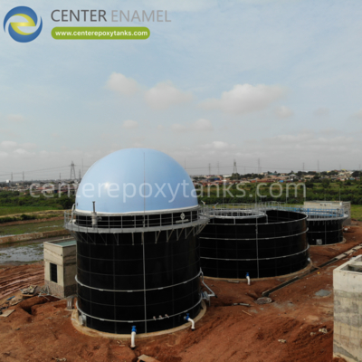 Telhados de membrana dupla para tanques de fermentação: Recolhe gases da fermentação orgânica.