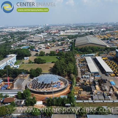 Cúpula geodésica de alumínio para tanque de buffer de lodo: Cria uma vedação à prova de intempéries que também ajuda a minimizar as emissões de compostos orgânicos voláteis (VOC)