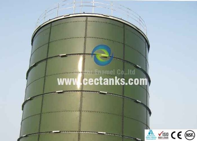 Instalações de tratamento de águas residuais Tanques de aço fundido de vidro com telhado e chão cônicos auto-sustentáveis 0