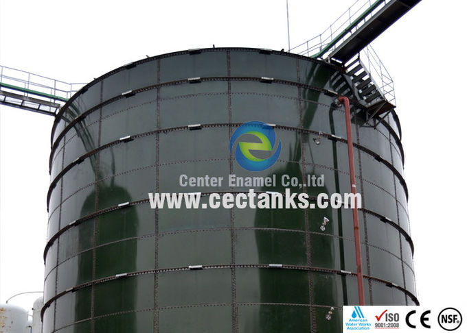 Instalações de tratamento de águas residuais Tanques de aço fundido de vidro com telhado e chão cônicos auto-sustentáveis 1