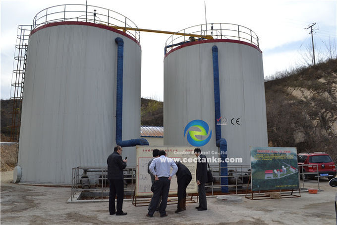 Instalações de biogás Tanques de aço fundido de vidro para a produção de energia a partir de planta de esgoto de esgoto de esterco animal 1